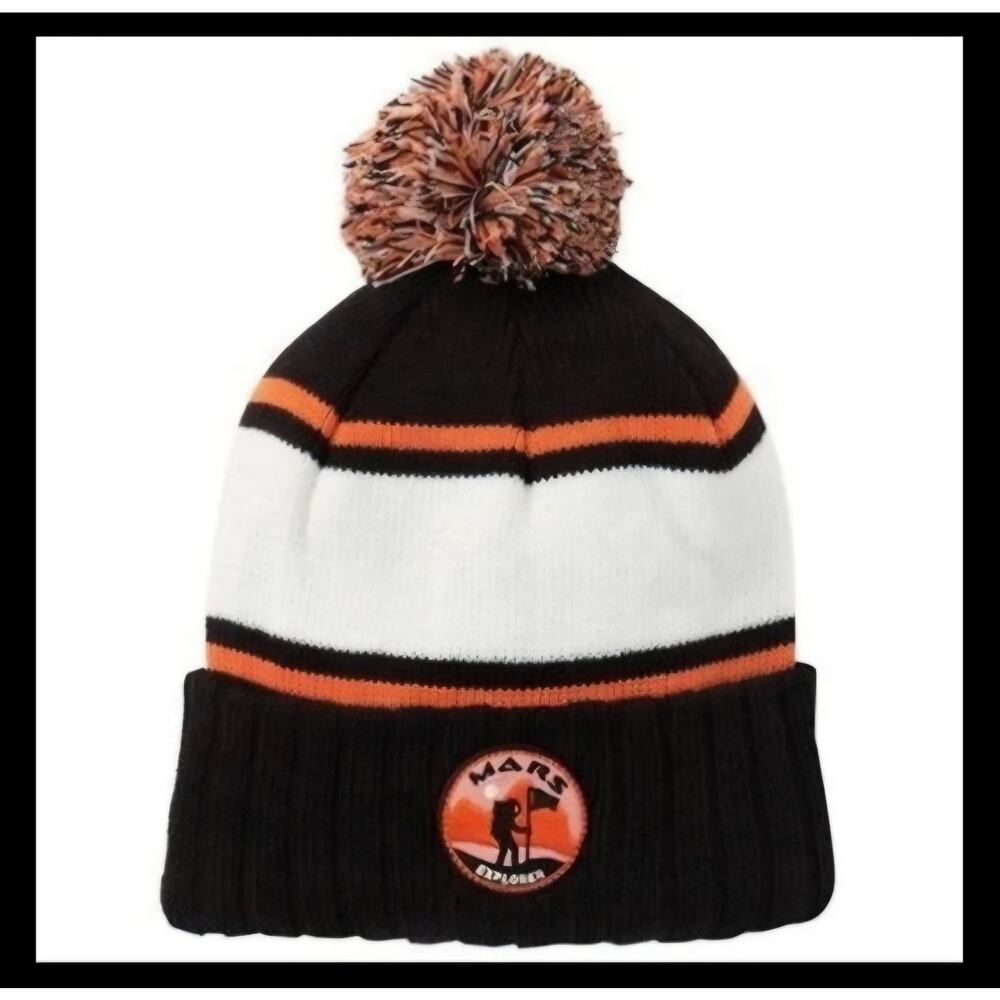 brand new soft knit mars explorer patch beanie
